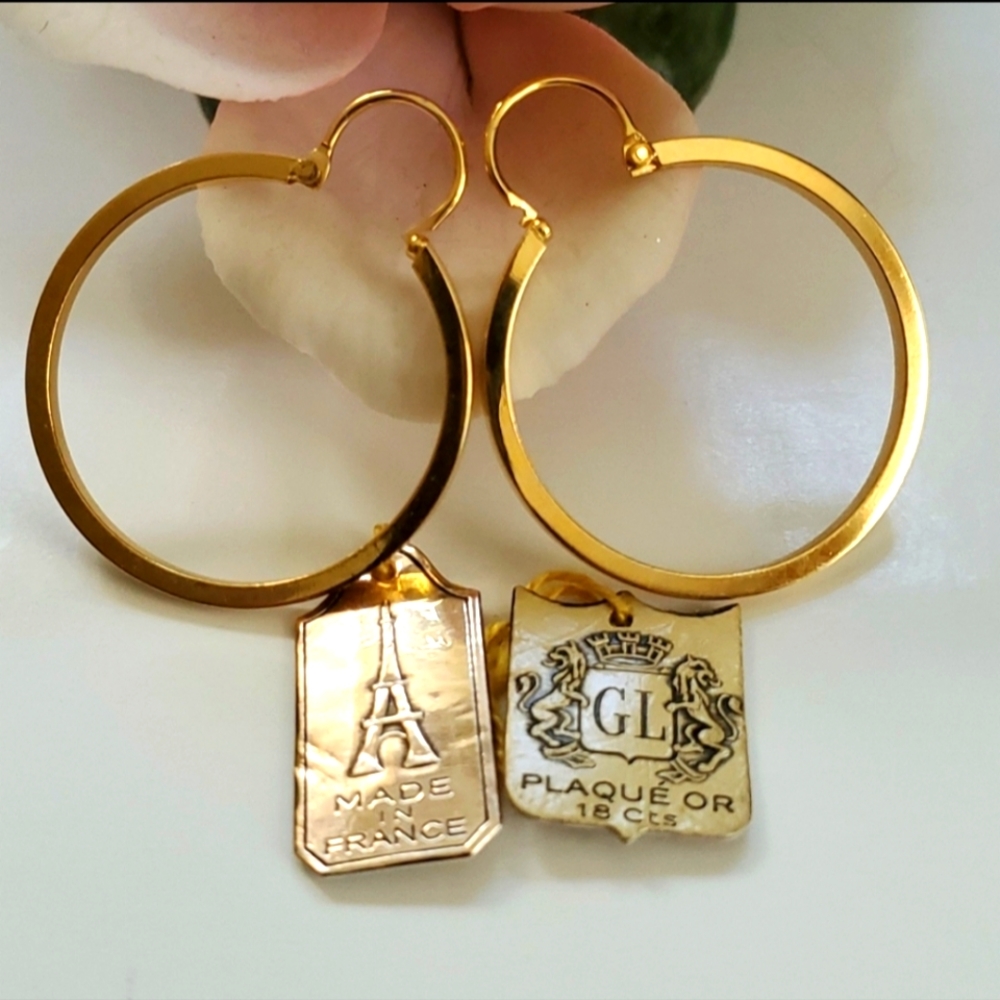 Gold Hoop Earrings.